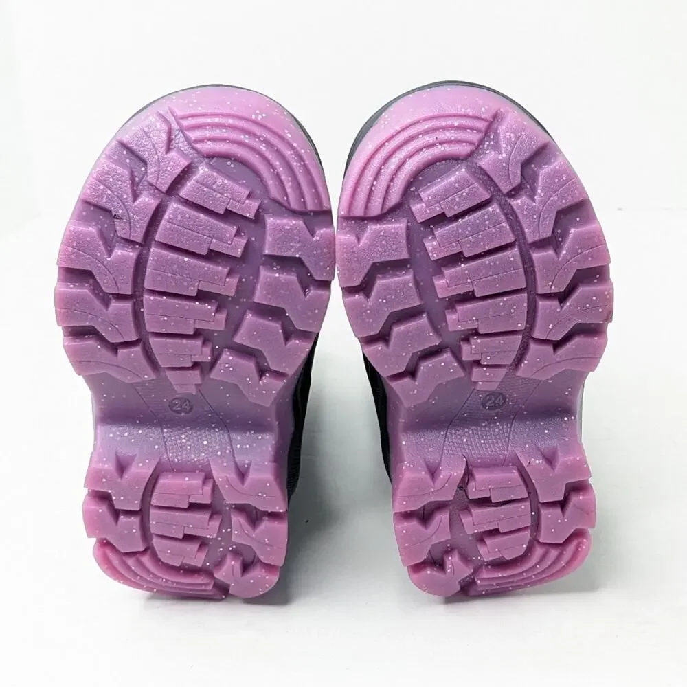 Enkidee Girls Waterproof Snow Boots, Purple/Blue, Little Kids 8